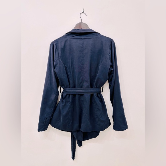 Soaked in Luxury navy belted jacket. Size S. - Picture 3 of 7